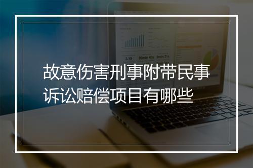 故意伤害刑事附带民事诉讼赔偿项目有哪些