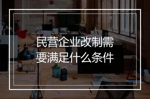 民营企业改制需要满足什么条件