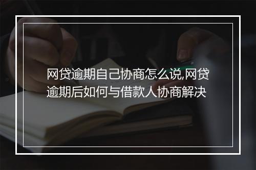 网贷逾期自己协商怎么说,网贷逾期后如何与借款人协商解决