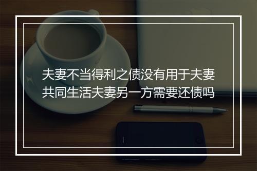 夫妻不当得利之债没有用于夫妻共同生活夫妻另一方需要还债吗