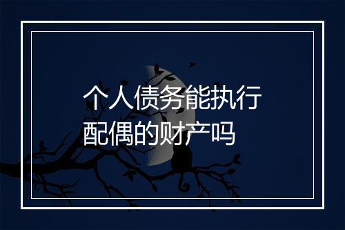 个人债务能执行配偶的财产吗