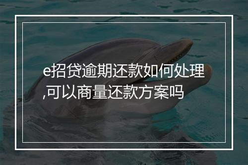 e招贷逾期还款如何处理,可以商量还款方案吗