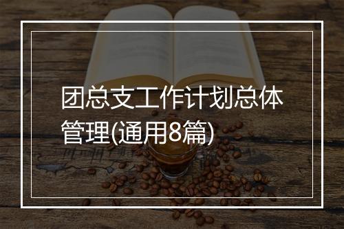 团总支工作计划总体管理(通用8篇)