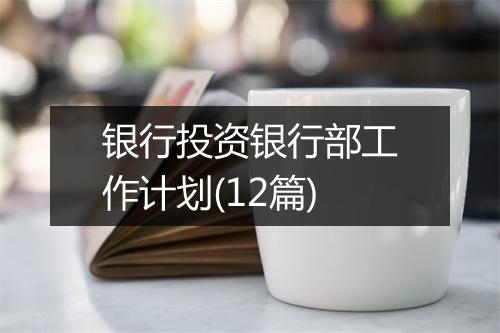 银行投资银行部工作计划(12篇)