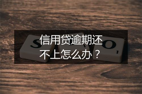 信用贷逾期还不上怎么办？