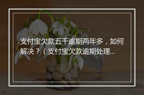 支付宝欠款五千逾期两年多，如何解决？（支付宝欠款逾期处理 ）