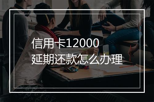 信用卡12000延期还款怎么办理