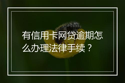 有信用卡网贷逾期怎么办理法律手续？