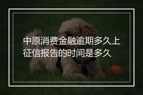 中原消费金融逾期多久上征信报告的时间是多久