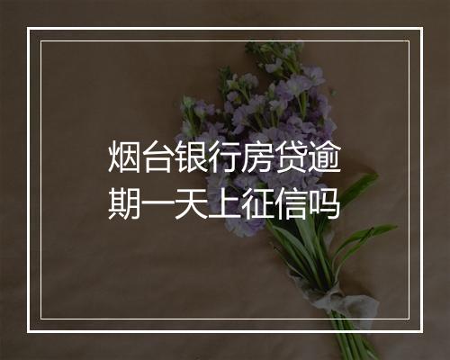 烟台银行房贷逾期一天上征信吗