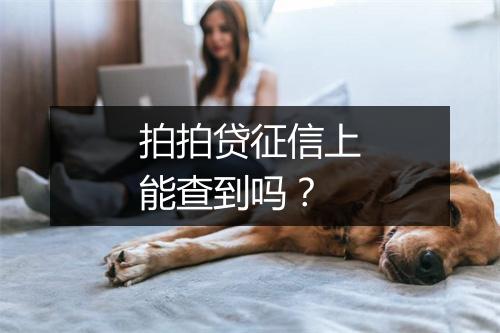 拍拍贷征信上能查到吗？