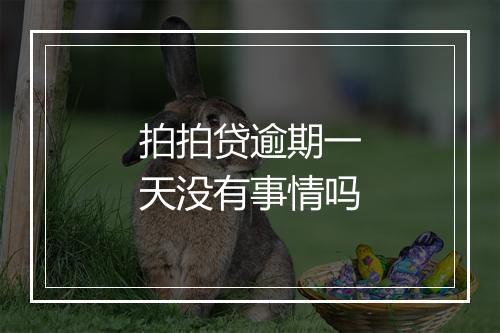 拍拍贷逾期一天没有事情吗