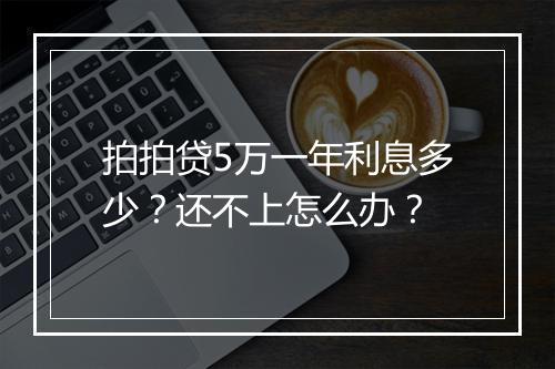 拍拍贷5万一年利息多少？还不上怎么办？