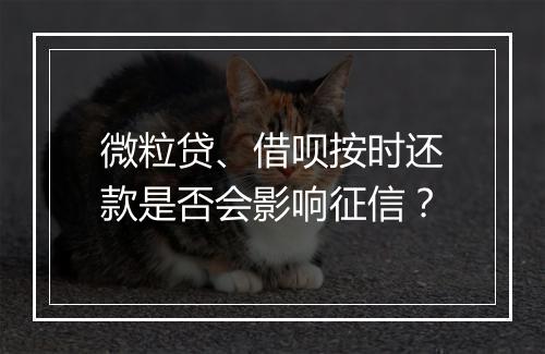 微粒贷、借呗按时还款是否会影响征信？