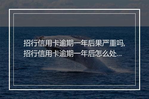 招行信用卡逾期一年后果严重吗,招行信用卡逾期一年后怎么处理