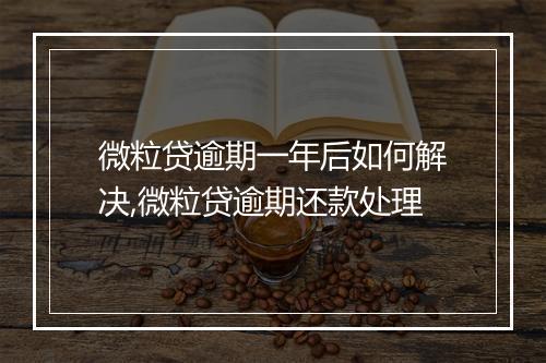 微粒贷逾期一年后如何解决,微粒贷逾期还款处理