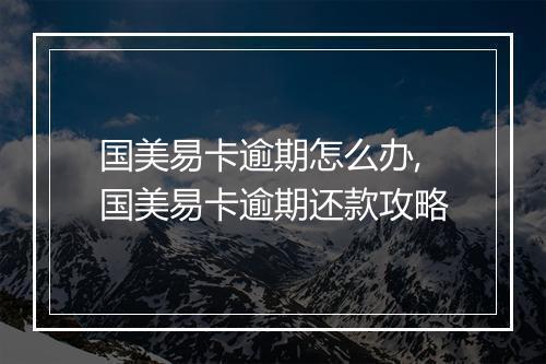 国美易卡逾期怎么办,国美易卡逾期还款攻略