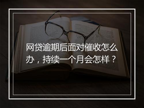 网贷逾期后面对催收怎么办，持续一个月会怎样？