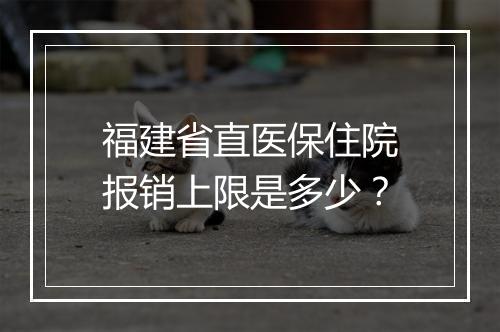 福建省直医保住院报销上限是多少？