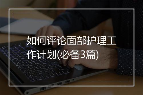 如何评论面部护理工作计划(必备3篇)