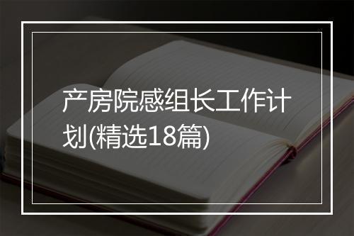 产房院感组长工作计划(精选18篇)