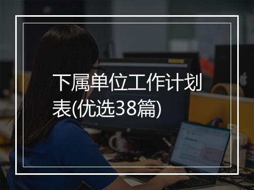下属单位工作计划表(优选38篇)