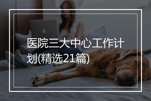 医院三大中心工作计划(精选21篇)