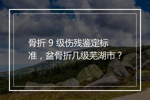 骨折 9 级伤残鉴定标准，盆骨折几级芜湖市？