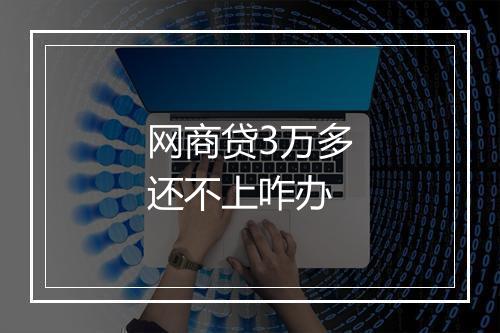 网商贷3万多还不上咋办