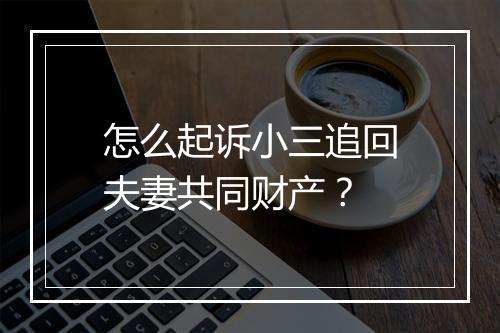 怎么起诉小三追回夫妻共同财产？