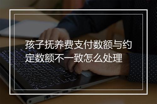 孩子抚养费支付数额与约定数额不一致怎么处理