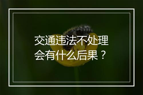 交通违法不处理会有什么后果？