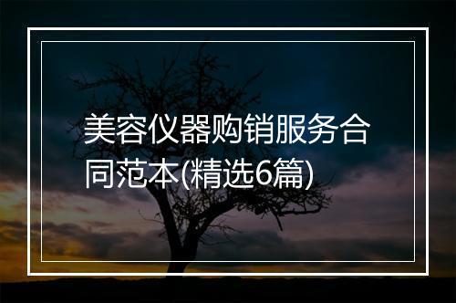 美容仪器购销服务合同范本(精选6篇)
