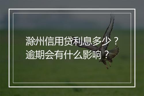 滁州信用贷利息多少？逾期会有什么影响？
