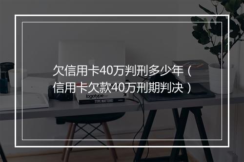 欠信用卡40万判刑多少年（信用卡欠款40万刑期判决）