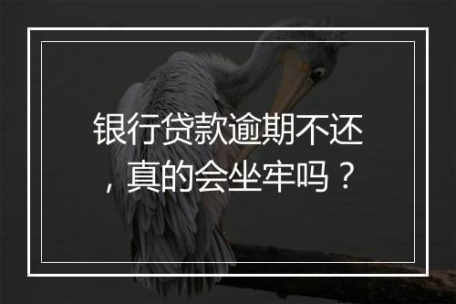 银行贷款逾期不还，真的会坐牢吗？
