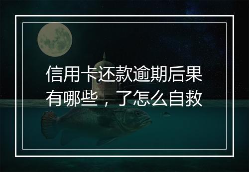 信用卡还款逾期后果有哪些，了怎么自救