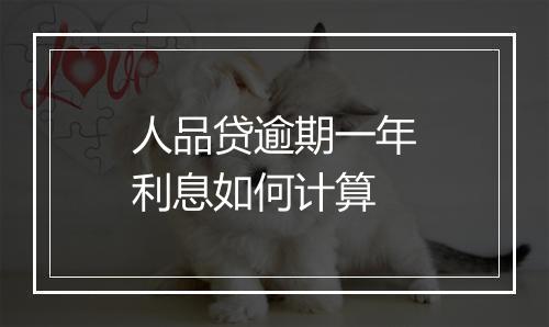 人品贷逾期一年利息如何计算