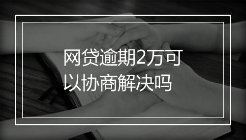 网贷逾期2万可以协商解决吗