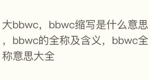 大bbwc，写bbwc缩写是什么意思，bbwc的全称及含义