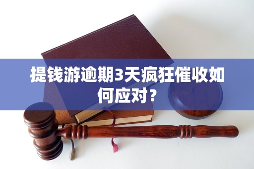 提钱游逾期3天疯狂催收需要怎么应对？